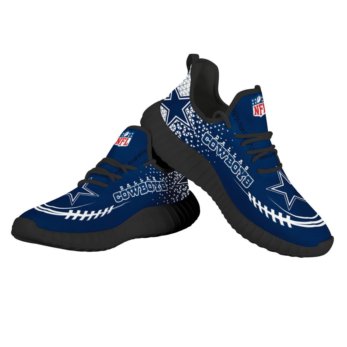 Women's Dallas Cowboys Mesh Knit Sneakers/Shoes 018